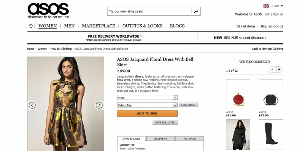 ASOS: Har et kjempeutvalg for en litt slank lommebok. ASOS: Har et kjempeutvalg for en litt slank lommebok.