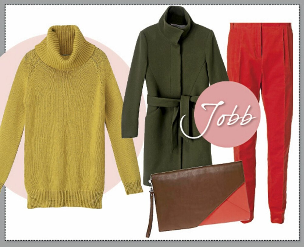 PÅ JOBB: Pologenser fra Filippa K (kr 1400), kåpe fra Filippa K (kr 2300), clutch fra Don Donna/Morris (kr 799), Bukse fra by Malene Birger (kr 1599). PÅ JOBB: Pologenser fra Filippa K (kr 1400), kåpe fra Filippa K (kr 2300), clutch fra Don Donna/Morris (kr 799), Bukse fra by Malene Birger (kr 1599).