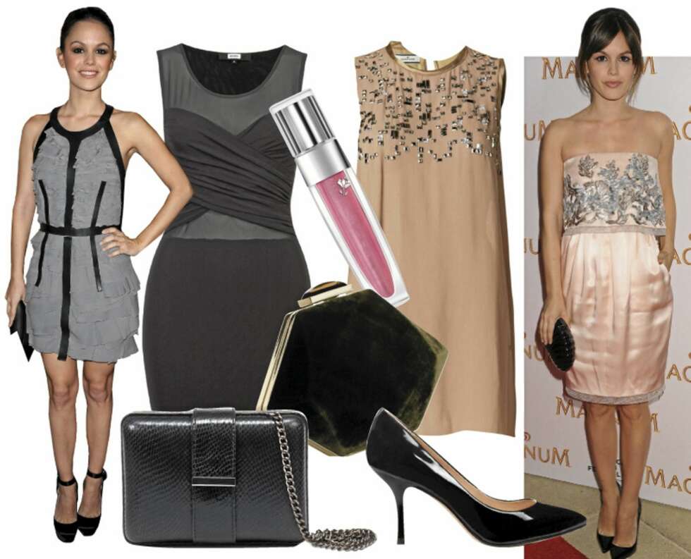 LEKRE KJOLER: Svart kjole fra Bik Bok (kr 299), veske fra Zara (kr 249), clutch fra Accessorize (kr 350), lipgloss fra Lancôme Color Fever Gloss i fargen 344 Lancôme Rose (kr 240), pudderrosa kjole fra By Malene BIrger (kr 2999), pumps fra Zara (kr 559). LEKRE KJOLER: Svart kjole fra Bik Bok (kr 299), veske fra Zara (kr 249), clutch fra Accessorize (kr 350), lipgloss fra Lancôme Color Fever Gloss i fargen 344 Lancôme Rose (kr 240), pudderrosa kjole fra By Malene BIrger (kr 2999), pumps fra Zara (kr 559).