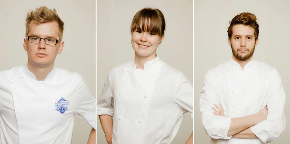 MESTERKOKKSPIRER: Karl Erik Pallesen, Karla Siverts, Kim Haavard Larsen. MESTERKOKKSPIRER: Karl Erik Pallesen, Karla Siverts, Kim Haavard Larsen.