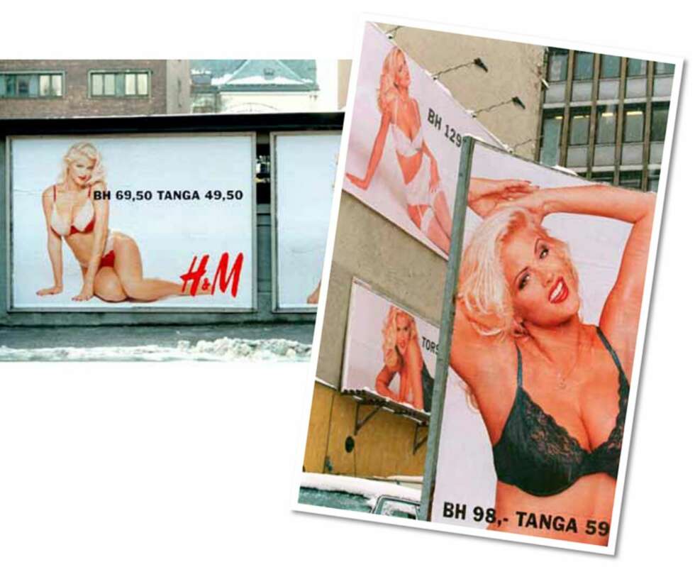 ANNA NICOLE SMITH: Formfulle Anna Nicole var tidligere Playboy-modell, og ga H&M-undertøyet bein å gå på. ANNA NICOLE SMITH: Formfulle Anna Nicole var tidligere Playboy-modell, og ga H&M-undertøyet bein å gå på.