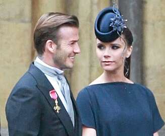BLIDE: David og Victoria Beckham var begge lattermilde da de var gjester i det kongelige bryllupet i England i fjor vår. BLIDE: David og Victoria Beckham var begge lattermilde da de var gjester i det kongelige bryllupet i England i fjor vår.