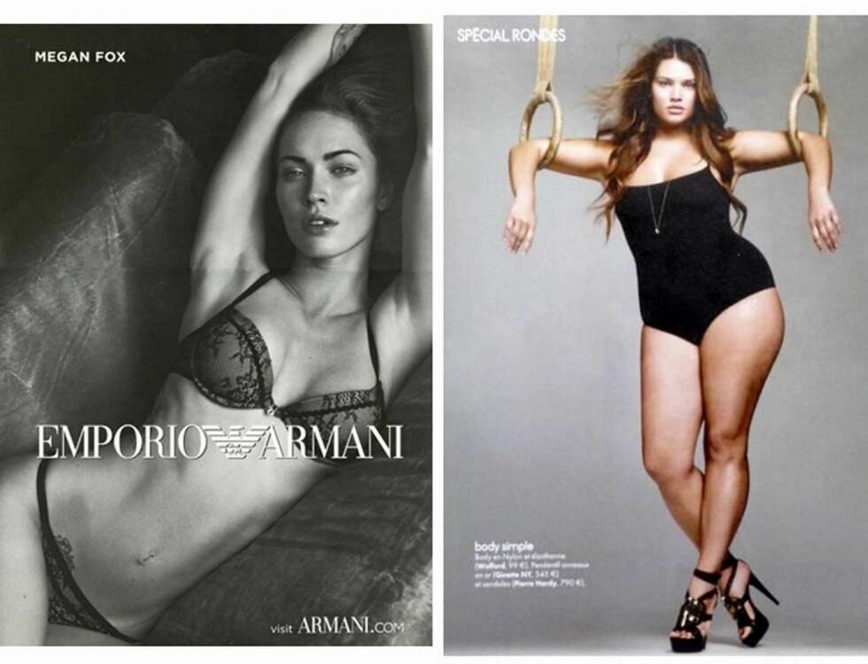 SYLSLANK OG PLUS SIZE: Megan Fox sylslanke figur frontet Armani-kampanje, og opprøret mot det tynne kroppsidealet kom med flere og flere plus-size modeller. Her ser vi formfulle Tara Lynn. SYLSLANK OG PLUS SIZE: Megan Fox sylslanke figur frontet Armani-kampanje, og opprøret mot det tynne kroppsidealet kom med flere og flere plus-size modeller. Her ser vi formfulle Tara Lynn.