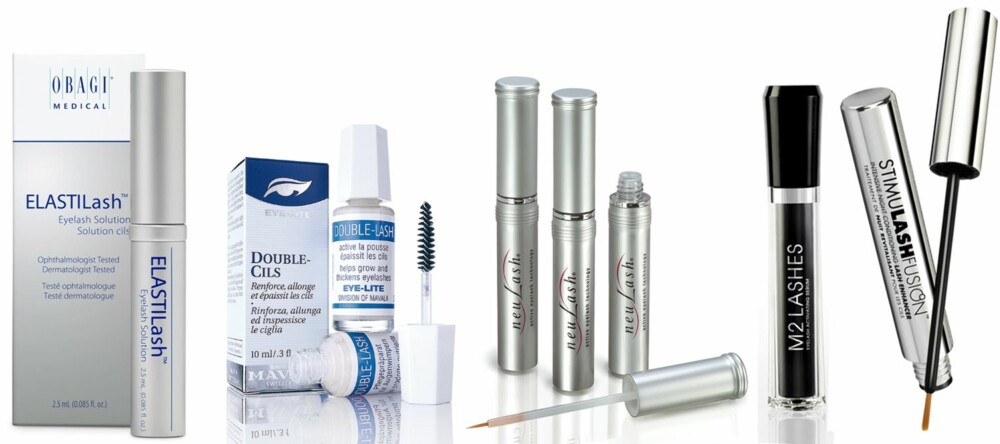 POPULÆRE SERUM: Brukes de riktig (pass for guds skyld på å ikke få noe inn på øynene), så kan de gjøre susen for vippene. Fra venstre: Obagi Elastilash Eyelash Solution, kr 795. Mavala Double Lash eye-lite, kr 94. Neu Lash Active eyelash technology, kr 1395. M2 Beauté Eyelash activating serum, kr 1100. Fusion Beauty StimuLash fushion lash enhancer, kr 975. POPULÆRE SERUM: Brukes de riktig (pass for guds skyld på å ikke få noe inn på øynene), så kan de gjøre susen for vippene. Fra venstre: Obagi Elastilash Eyelash Solution, kr 795. Mavala Double Lash eye-lite, kr 94. Neu Lash Active eyelash technology, kr 1395. M2 Beauté Eyelash activating serum, kr 1100. Fusion Beauty StimuLash fushion lash enhancer, kr 975.