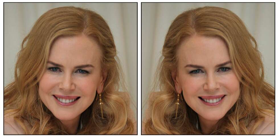 ULIK: Til venstre: Nicole Kidman slik andre ser henne. Til høyre: Kidman slik hun ser seg selv. ULIK: Til venstre: Nicole Kidman slik andre ser henne. Til høyre: Kidman slik hun ser seg selv.