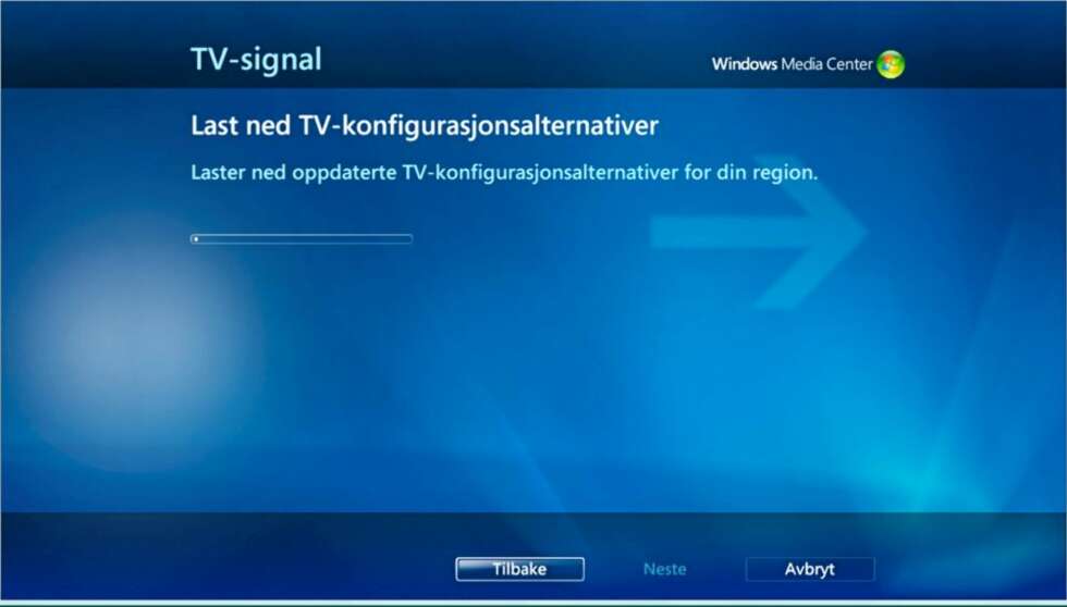 Vent mens informasjon om hvilke TV-signaltilbydere som finnes lastes ned fra internett. Vent mens informasjon om hvilke TV-signaltilbydere som finnes lastes ned fra internett.