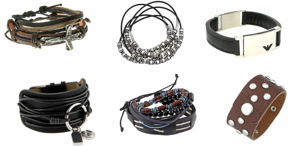 FRA VENSTRE: Asos (kr 57), Topman (kr 95), Emporio Armani (kr 1197), Storm (kr 1478), Asos (kr 57) og Topman (kr 95). FRA VENSTRE: Asos (kr 57), Topman (kr 95), Emporio Armani (kr 1197), Storm (kr 1478), Asos (kr 57) og Topman (kr 95).