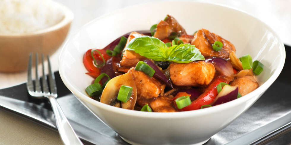 Dagens rett: Laks i wok Dagens rett: Laks i wok