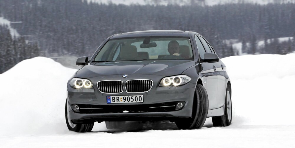 SLADD: Balansen i bilen gjør det enkelt å sladde kontrollert i BMW 5-serie. SLADD: Balansen i bilen gjør det enkelt å sladde kontrollert i BMW 5-serie.