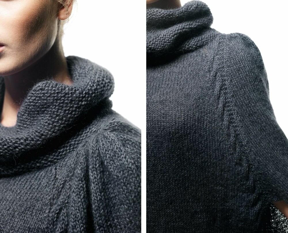DETALJER: Her ser du hvordan halsen og skuldrene ser ut på ponchogenseren. DETALJER: Her ser du hvordan halsen og skuldrene ser ut på ponchogenseren.