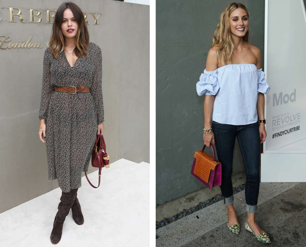TILBEHØR VIKTIG: Et belte i livet og en veske tilpasset kroppsfasongen din, er med på å fremheve formene dine. Her sett på Atlanta de Cadenet Taylor og Olivia Palermo. TILBEHØR VIKTIG: Et belte i livet og en veske tilpasset kroppsfasongen din, er med på å fremheve formene dine. Her sett på Atlanta de Cadenet Taylor og Olivia Palermo.