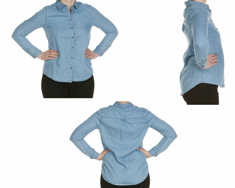 DENIMSKJORTE: Størrelse M (kr 349). DENIMSKJORTE: Størrelse M (kr 349).