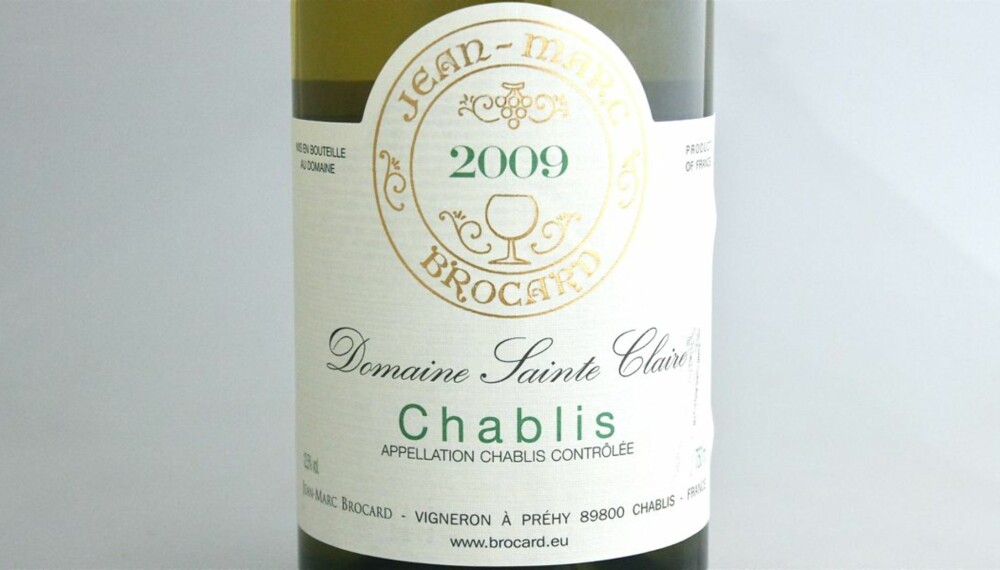 TEST AV CHABLIS: Brocard Chablis Sainte Clair 2009 kom på andreplass i testen. TEST AV CHABLIS: Brocard Chablis Sainte Clair 2009 kom på andreplass i testen.