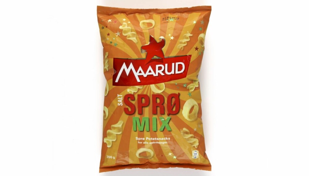 TEST: DinKost.no har vurdert næringsinnholdet i 69 typer salte snacks av potet, mais og ris. TEST: DinKost.no har vurdert næringsinnholdet i 69 typer salte snacks av potet, mais og ris.