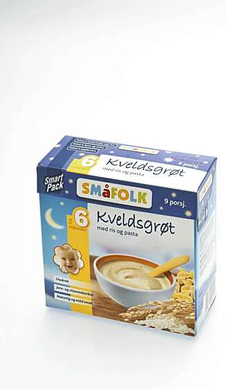 KVELDGRØT FRA 6 MÅNEDER: Småfolk kveldsgrøt med ris og pasta. KVELDGRØT FRA 6 MÅNEDER: Småfolk kveldsgrøt med ris og pasta.