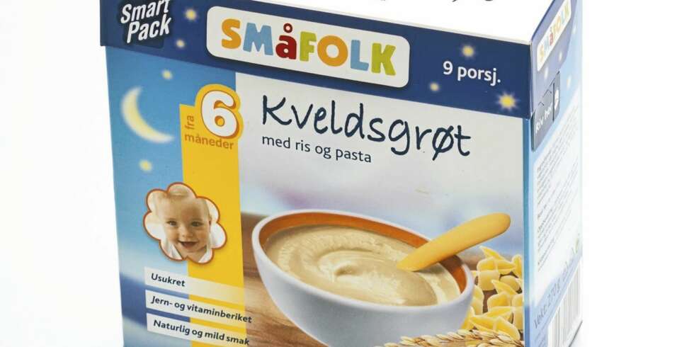 KVELDGRØT FRA 6 MÅNEDER: Småfolk kveldsgrøt med ris og pasta. KVELDGRØT FRA 6 MÅNEDER: Småfolk kveldsgrøt med ris og pasta.