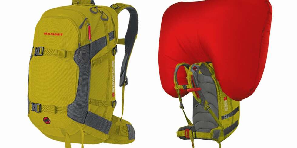 SKREDSEKK: R.A.S-entheten med gass er avtakbar og er i dette tilfelle koblet på sekken Mammut NIrvana 22. SKREDSEKK: R.A.S-entheten med gass er avtakbar og er i dette tilfelle koblet på sekken Mammut NIrvana 22.
