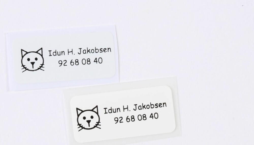 TEST AV NAVNELAPPER: Din merkelapp.
Foto: Bjørn Inge Karlsen TEST AV NAVNELAPPER: Din merkelapp.
Foto: Bjørn Inge Karlsen