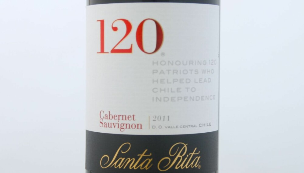 CHILENSK RØDVIN: Santa Rita 120 Cabernet Sauvignon 2011 kom på andreplass. CHILENSK RØDVIN: Santa Rita 120 Cabernet Sauvignon 2011 kom på andreplass.