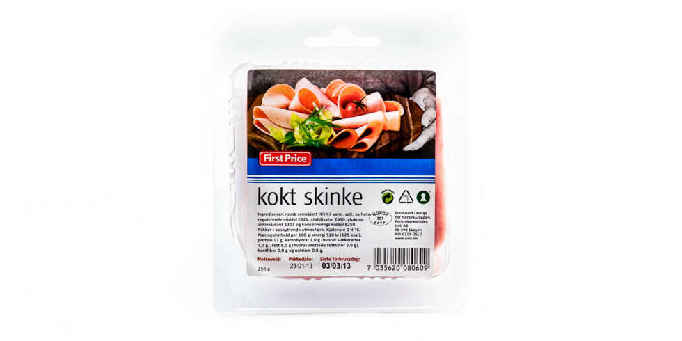 TEST AV KJØTTPÅLEGG: First Price kokt skinke TEST AV KJØTTPÅLEGG: First Price kokt skinke