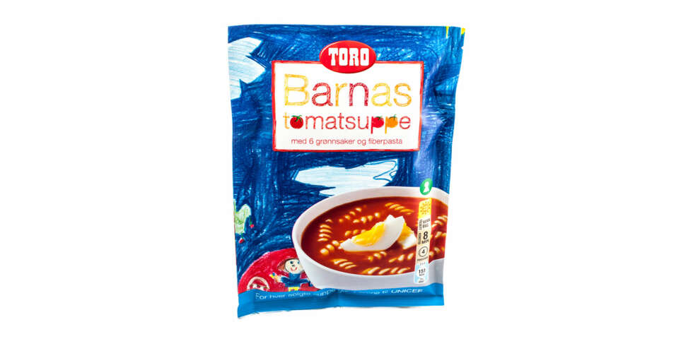 TEST AV TOMATSUPPE: Barnas Tomatsuppe med 6 grønnsaker og fiberpasta TEST AV TOMATSUPPE: Barnas Tomatsuppe med 6 grønnsaker og fiberpasta