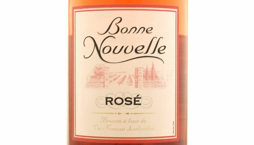 ALKOHOLFRI: Bonne Nouvelle Rosé er eneste rosévin, og den bør du styre unna. ALKOHOLFRI: Bonne Nouvelle Rosé er eneste rosévin, og den bør du styre unna.