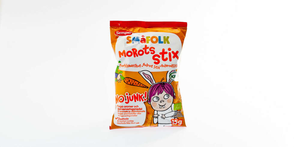 TEST AV BARNEKJEKS: Småfolk gulrotpinner TEST AV BARNEKJEKS: Småfolk gulrotpinner