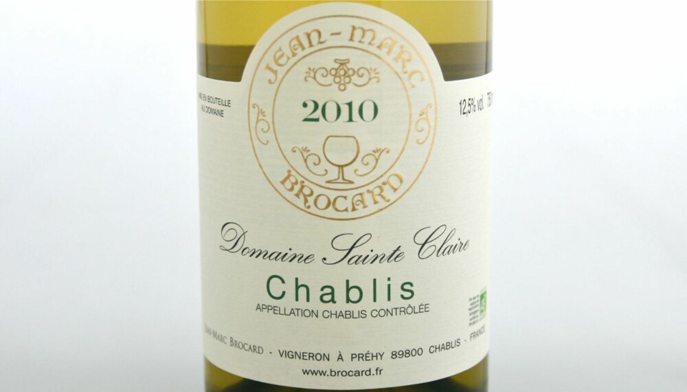 TEST AV CHABLIS: Domaine Sainte Claire Chablis 2010 kom på andreplass. TEST AV CHABLIS: Domaine Sainte Claire Chablis 2010 kom på andreplass.