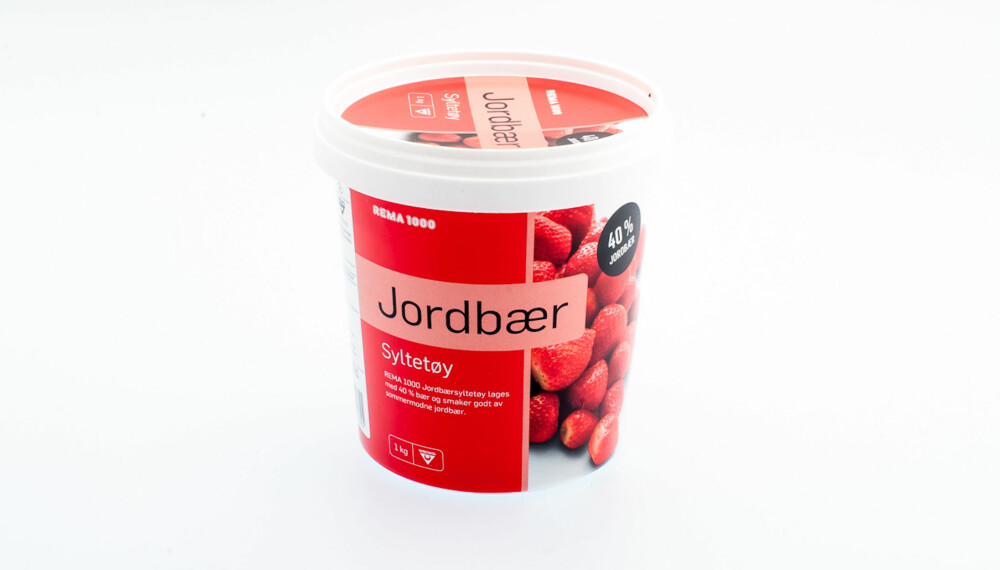TEST AV JORDBÆRSYLTETØY: Rema 1000 jordbærsyltetøy i plastboks TEST AV JORDBÆRSYLTETØY: Rema 1000 jordbærsyltetøy i plastboks