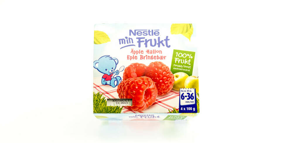 TEST AV FRUKTMOS OG SMOOTHIE: Min frukt med eple og bringebær. TEST AV FRUKTMOS OG SMOOTHIE: Min frukt med eple og bringebær.