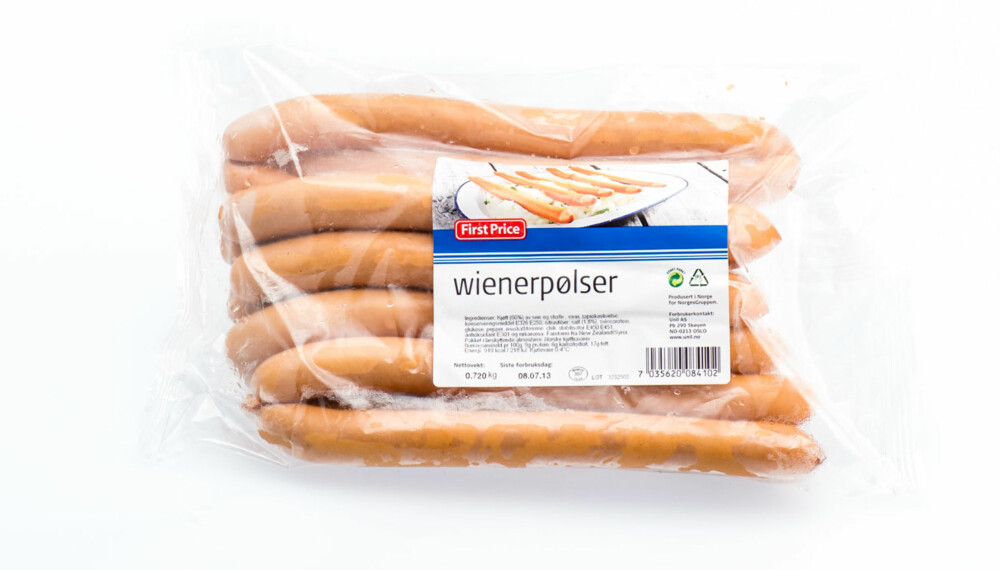 TEST AV WIENERPØLSER: First Price wienerpølser TEST AV WIENERPØLSER: First Price wienerpølser