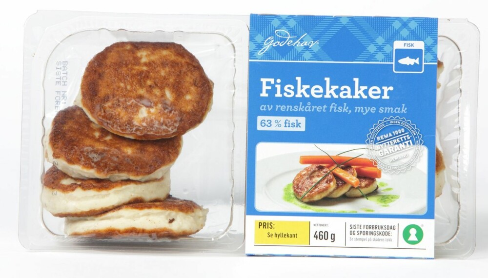 FOR SALTE: Godehav fiskekaker av renskåret fisk inneholder i overkant mye salt, men fiskeinnholdet er greit. FOR SALTE: Godehav fiskekaker av renskåret fisk inneholder i overkant mye salt, men fiskeinnholdet er greit.