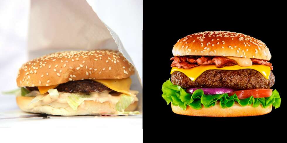Test: Hvilken hamburger ligner mest på reklamebildet? Test: Hvilken hamburger ligner mest på reklamebildet?