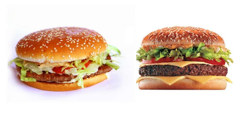 Test: Hvilken hamburger ligner mest på reklamebildet? Test: Hvilken hamburger ligner mest på reklamebildet?