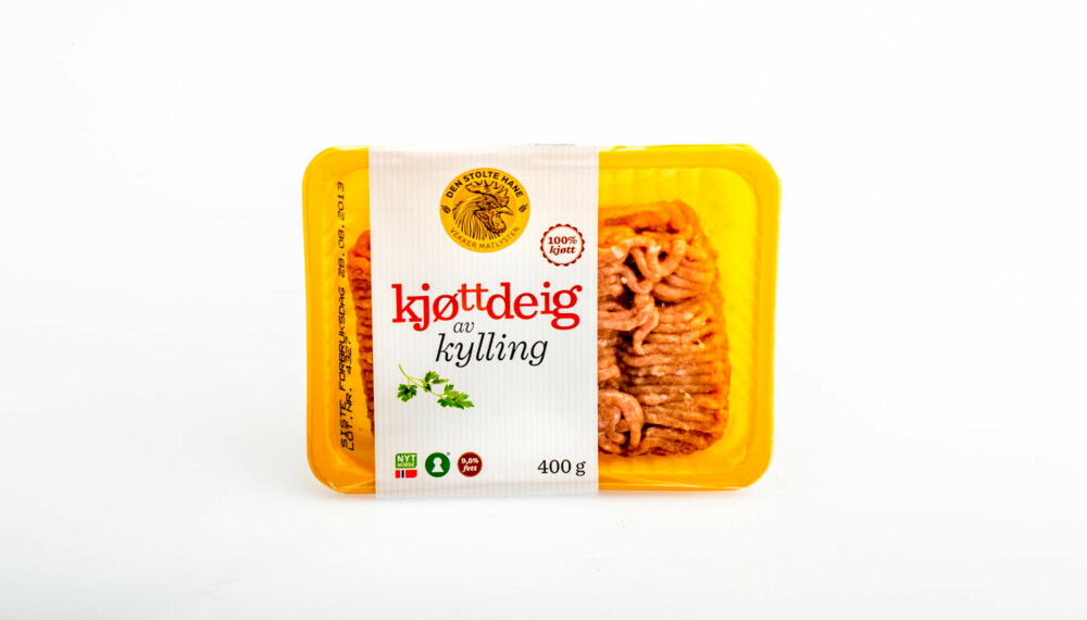 TEST AV KJØTTDEIG: Kjøttdeig av kylling fra Den stolte hane AS. TEST AV KJØTTDEIG: Kjøttdeig av kylling fra Den stolte hane AS.
