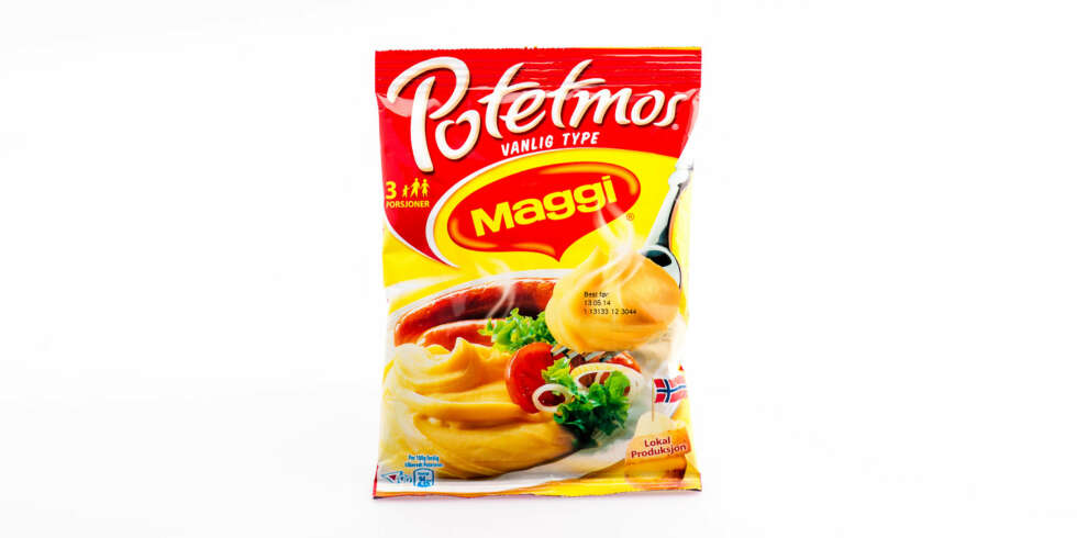 TEST AV POTETMOS: Maggi potetmos vanlig type. TEST AV POTETMOS: Maggi potetmos vanlig type.