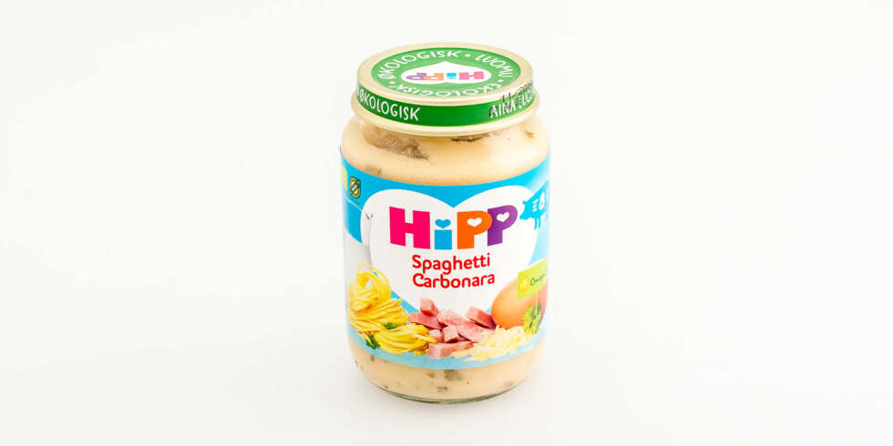 TEST AV BARNEMAT: Hipp ¿ Spaghetti carbonara. TEST AV BARNEMAT: Hipp ¿ Spaghetti carbonara.