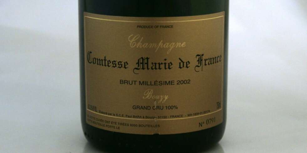 GOD CHAMPAGNE: Paul Bara Comtesse Marie de France Grand Cru Brut 2002. GOD CHAMPAGNE: Paul Bara Comtesse Marie de France Grand Cru Brut 2002.