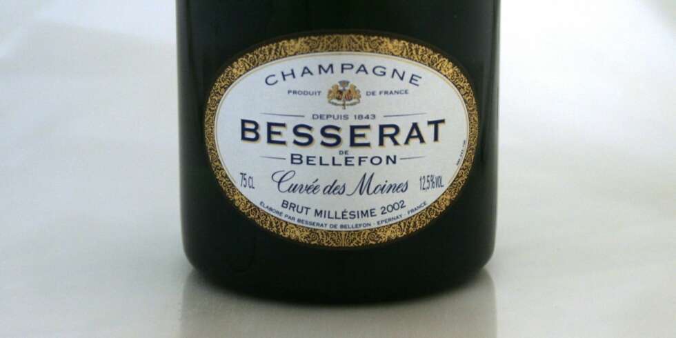 GOD CHAMPAGNE: Besserat de Bellefon Cuvée des Moines 2002. GOD CHAMPAGNE: Besserat de Bellefon Cuvée des Moines 2002.