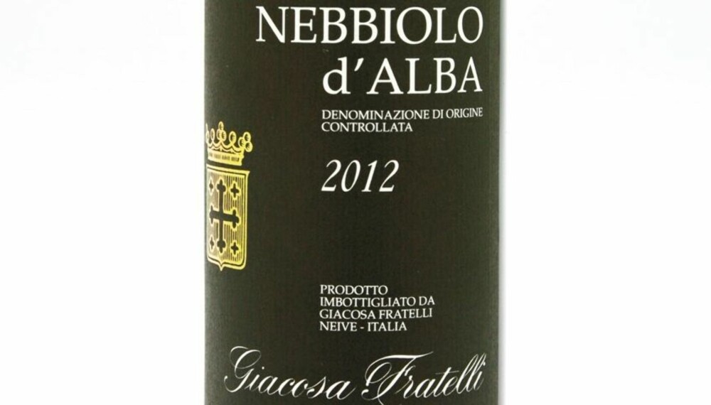 GODT KJØP: Giacosa Nebbiolo d'Alba 2012. GODT KJØP: Giacosa Nebbiolo d'Alba 2012.
