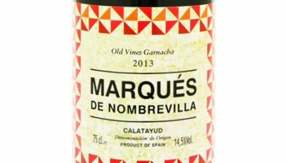 GOD RØDVIN: Marqués de Nombrevilla Old Vines Garnacha 2013. GOD RØDVIN: Marqués de Nombrevilla Old Vines Garnacha 2013.