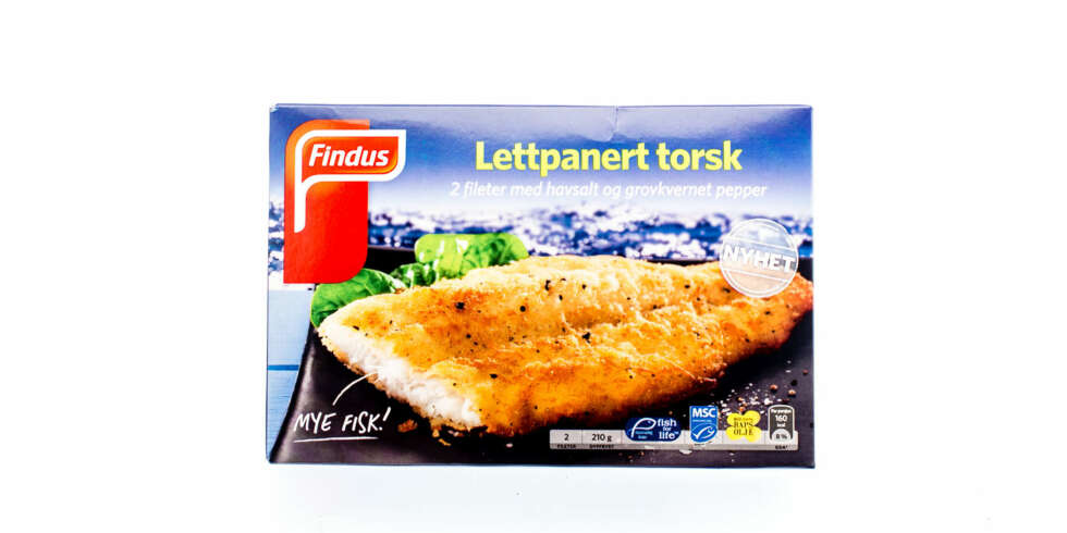 TEST AV FISKEPINNER: Findus lettpanert torsk TEST AV FISKEPINNER: Findus lettpanert torsk
