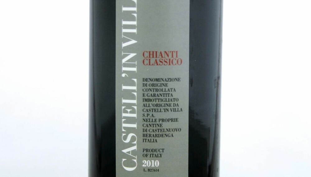ØKOLOGISK: Castell'in Villa Chianti Classico 2010. ØKOLOGISK: Castell'in Villa Chianti Classico 2010.