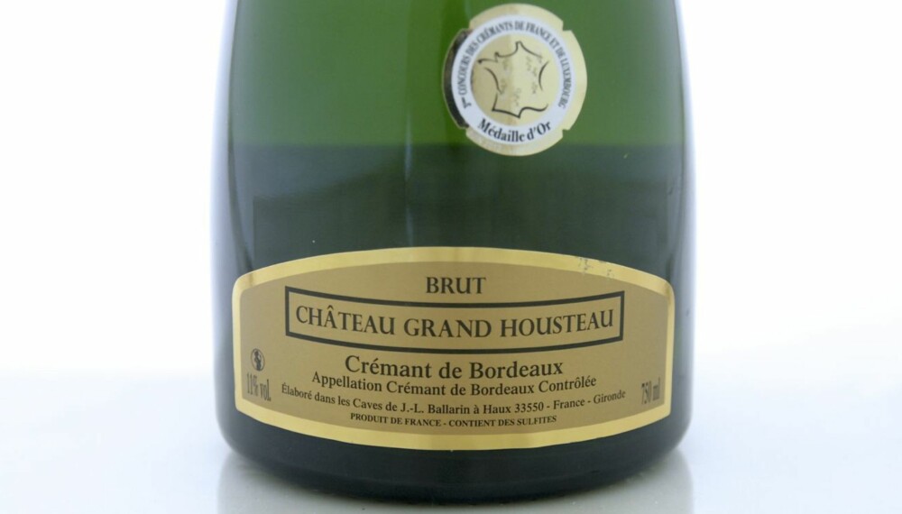 BILLIGE BOBLER: Ch. Grand Housteau Crémant de Bordeaux Brut. BILLIGE BOBLER: Ch. Grand Housteau Crémant de Bordeaux Brut.