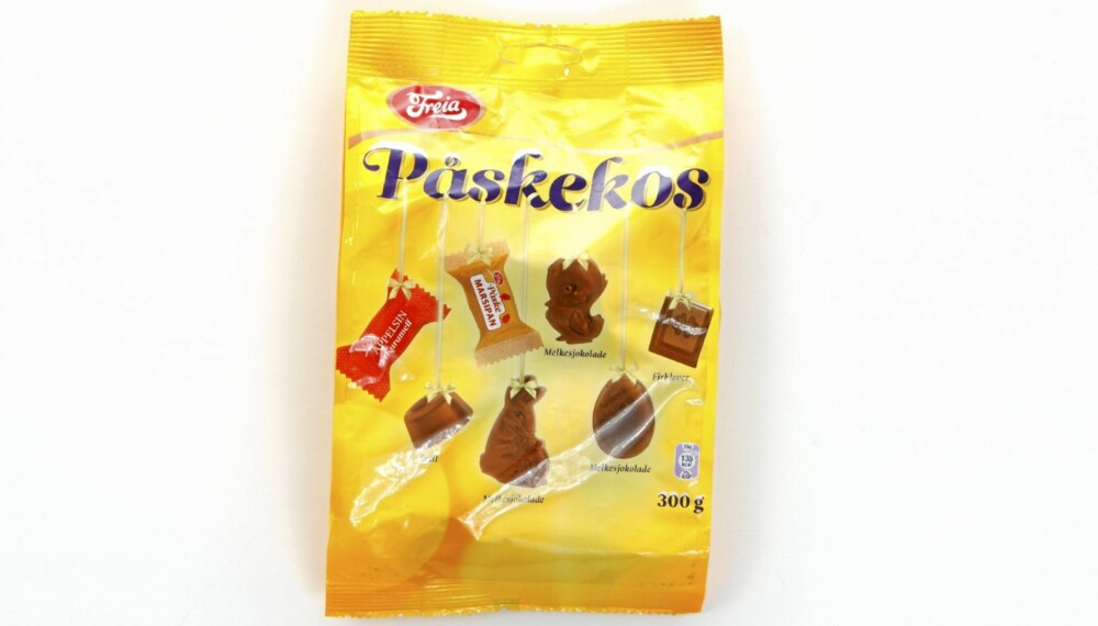 TEST: DinKost.no har sjekket næringsinnholdet i 25 gule og lilla poser med påskesnadder. TEST: DinKost.no har sjekket næringsinnholdet i 25 gule og lilla poser med påskesnadder.
