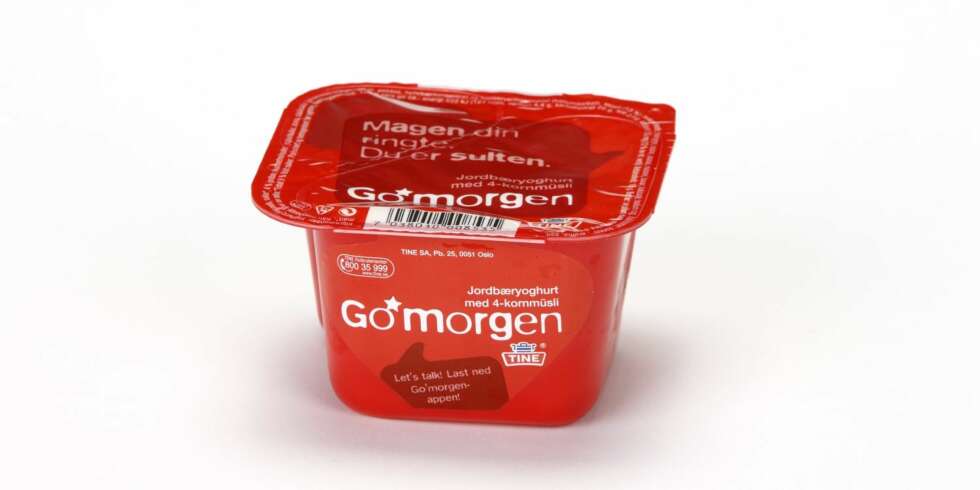 TINE GO'MORGEN JORDBÆRYOGHURT MED 4-KORNMÜSLI TINE GO'MORGEN JORDBÆRYOGHURT MED 4-KORNMÜSLI