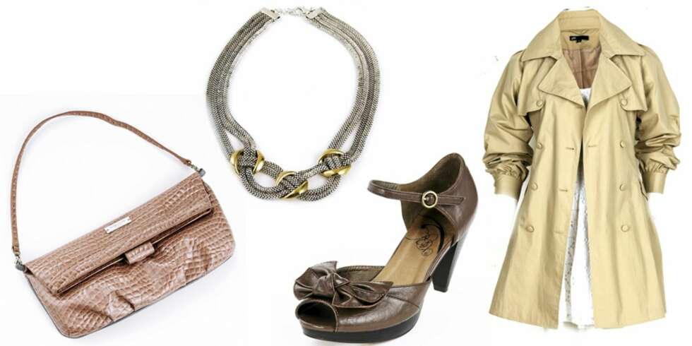 RIMELIG
Beige trenchcoat fra Ellos, kr 499.
Hvit kjole fra Oasis, kr 949.
Pastellrosa veske fra Benetton, kr 749.
Smykke fra Gina Tricot, kr 198.
Sko med sløyfepynt fra Dna, kr 298. RIMELIG
Beige trenchcoat fra Ellos, kr 499.
Hvit kjole fra Oasis, kr 949.
Pastellrosa veske fra Benetton, kr 749.
Smykke fra Gina Tricot, kr 198.
Sko med sløyfepynt fra Dna, kr 298.