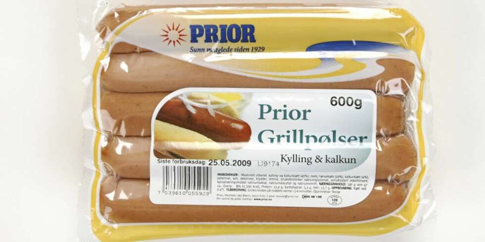 LITE PROTEINER: Prior Grillpølser Kylling & kalkun. LITE PROTEINER: Prior Grillpølser Kylling & kalkun.