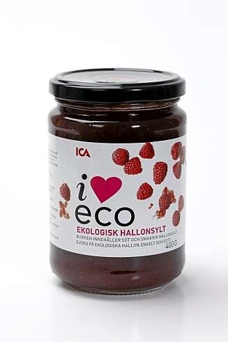 TESTENS TAPER: Ica I love eco økologisk bringebærsyltetøy TESTENS TAPER: Ica I love eco økologisk bringebærsyltetøy