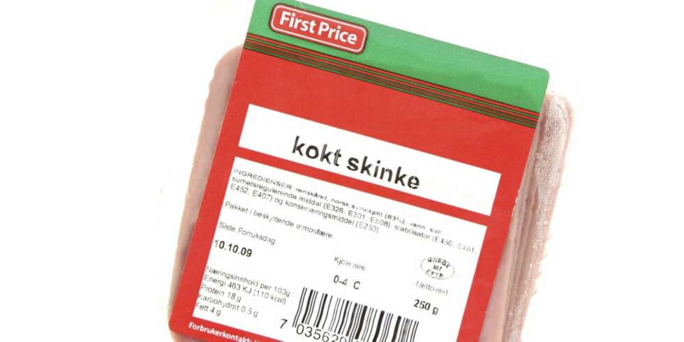 NOE SEIG: Den kokte skinken fra First Price er noe seig på smak. NOE SEIG: Den kokte skinken fra First Price er noe seig på smak.
